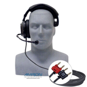 Amron Deluxe Headset Single Muff with Dual Banana Plugs